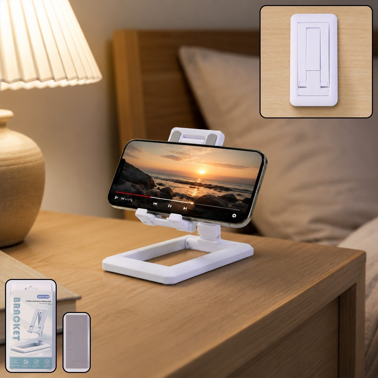 Foldable plastic phone holder stand